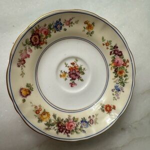 Vintage Floral Bone China Saucer